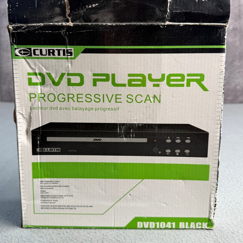 Curtis DVD1041 DVD Player Black Compact Home Theater Media Player with Remote